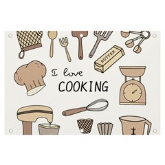 I Love Cooking Baking Utensils Knife Banner And Sign 6  X 4  by Apen