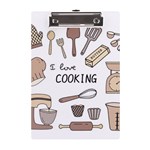 I Love Cooking Baking Utensils Knife A5 Acrylic Clipboard Front