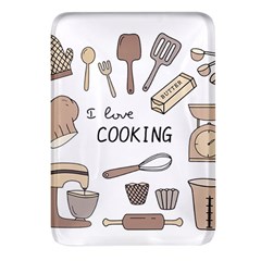 I Love Cooking Baking Utensils Knife Rectangular Glass Fridge Magnet (4 Pack) by Apen