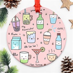 Drink Cocktail Doodle Coffee Ornament (round) by Apen