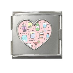 Drink Cocktail Doodle Coffee Mega Link Heart Italian Charm (18mm) by Apen