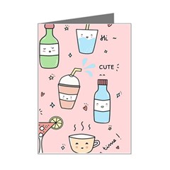 Drink Cocktail Doodle Coffee Mini Greeting Card by Apen