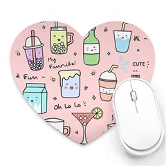 Drink Cocktail Doodle Coffee Heart Mousepad by Apen