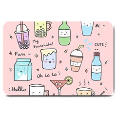 Drink Cocktail Doodle Coffee Large Doormat by Apen