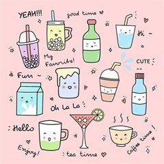 Drink Cocktail Doodle Coffee Play Mat (square) by Apen