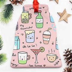 Drink Cocktail Doodle Coffee Bell Ornament (two Sides) by Apen