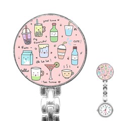 Drink Cocktail Doodle Coffee Stainless Steel Nurses Watch by Apen