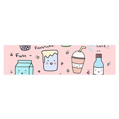 Drink Cocktail Doodle Coffee Oblong Satin Scarf (16  X 60 )