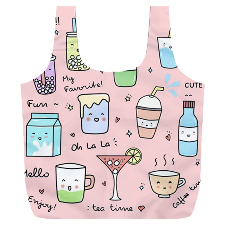 Drink Cocktail Doodle Coffee Full Print Recycle Bag (XXL)