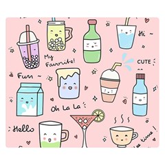 Drink Cocktail Doodle Coffee Premium Plush Fleece Blanket (small) by Apen