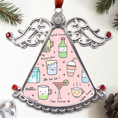 Drink Cocktail Doodle Coffee Metal Angel With Crystal Ornament by Apen