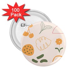 Cherries Flower Leaves Floral 2 25  Buttons (100 Pack)  by Apen