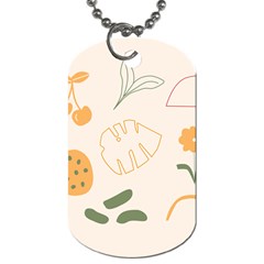 Cherries Flower Leaves Floral Dog Tag (two Sides) by Apen