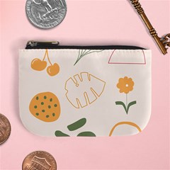 Cherries Flower Leaves Floral Mini Coin Purse by Apen