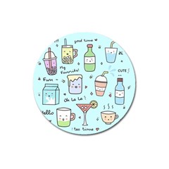 Drinks Cocktails Doodle Coffee Magnet 3  (round) by Apen