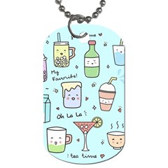 Drinks Cocktails Doodle Coffee Dog Tag (one Side) by Apen