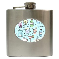 Drinks Cocktails Doodle Coffee Hip Flask (6 Oz) by Apen