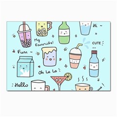 Drinks Cocktails Doodle Coffee Postcard 4 x 6  (pkg Of 10)