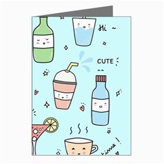 Drinks Cocktails Doodle Coffee Greeting Cards (pkg Of 8) by Apen