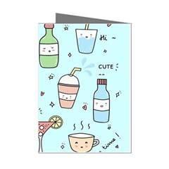 Drinks Cocktails Doodle Coffee Mini Greeting Cards (pkg Of 8) by Apen