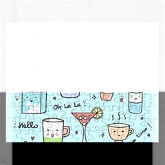 Drinks Cocktails Doodle Coffee Rectangular Jigsaw Puzzl by Apen