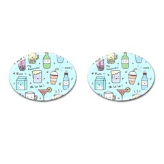 Drinks Cocktails Doodle Coffee Cufflinks (oval) by Apen