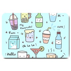 Drinks Cocktails Doodle Coffee Large Doormat by Apen