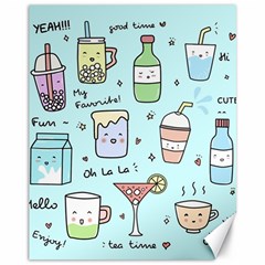 Drinks Cocktails Doodle Coffee Canvas 11  X 14  by Apen