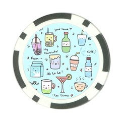 Drinks Cocktails Doodle Coffee Poker Chip Card Guard (10 Pack) by Apen