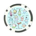 Drinks Cocktails Doodle Coffee Poker Chip Card Guard (10 pack) Front