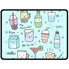 Drinks Cocktails Doodle Coffee Fleece Blanket (large) by Apen