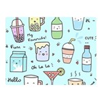 Drinks Cocktails Doodle Coffee Two Sides Premium Plush Fleece Blanket (Mini) 35 x27  Blanket Front