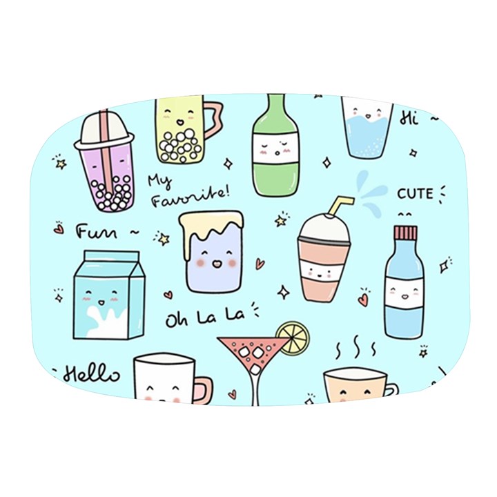 Drinks Cocktails Doodle Coffee Mini Square Pill Box