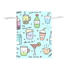 Drinks Cocktails Doodle Coffee Lightweight Drawstring Pouch (l) by Apen