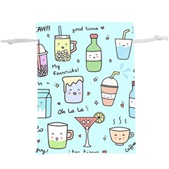 Drinks Cocktails Doodle Coffee Lightweight Drawstring Pouch (xl)