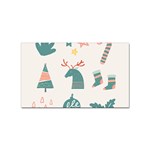 Reindeer Stars Socks Stick Sticker Rectangular (10 pack) Front