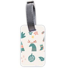 Reindeer Stars Socks Stick Luggage Tag (two Sides) by Apen