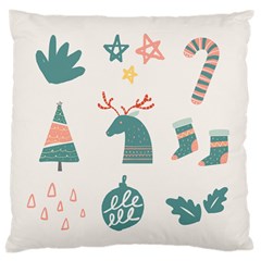 Reindeer Stars Socks Stick Large Cushion Case (two Sides) by Apen