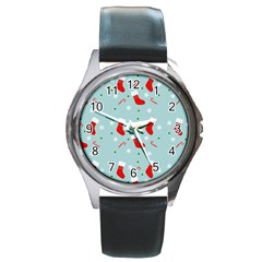 Christmas Pattern Round Metal Watch