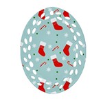 Christmas Pattern Ornament (Oval Filigree) Front