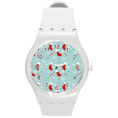 Christmas Pattern Round Plastic Sport Watch (M)