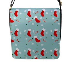 Christmas Pattern Flap Closure Messenger Bag (L)