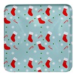 Christmas Pattern Square Glass Fridge Magnet (4 pack) Front