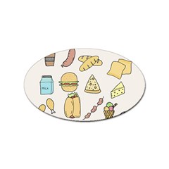 Dinner Meal Food Snack Fast Food Sticker Oval (10 Pack) by Apen