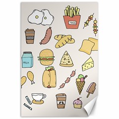 Dinner Meal Food Snack Fast Food Canvas 24  X 36  by Apen