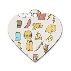 Dinner Meal Food Snack Fast Food Dog Tag Heart (one Side) by Apen