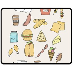 Dinner Meal Food Snack Fast Food Fleece Blanket (medium) by Apen