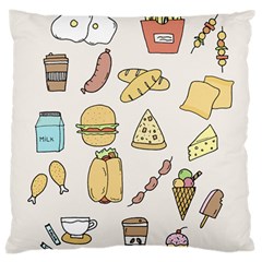 Dinner Meal Food Snack Fast Food Large Cushion Case (two Sides) by Apen