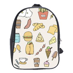 Dinner Meal Food Snack Fast Food School Bag (xl) by Apen