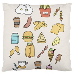 Dinner Meal Food Snack Fast Food Large Premium Plush Fleece Cushion Case (one Side) by Apen